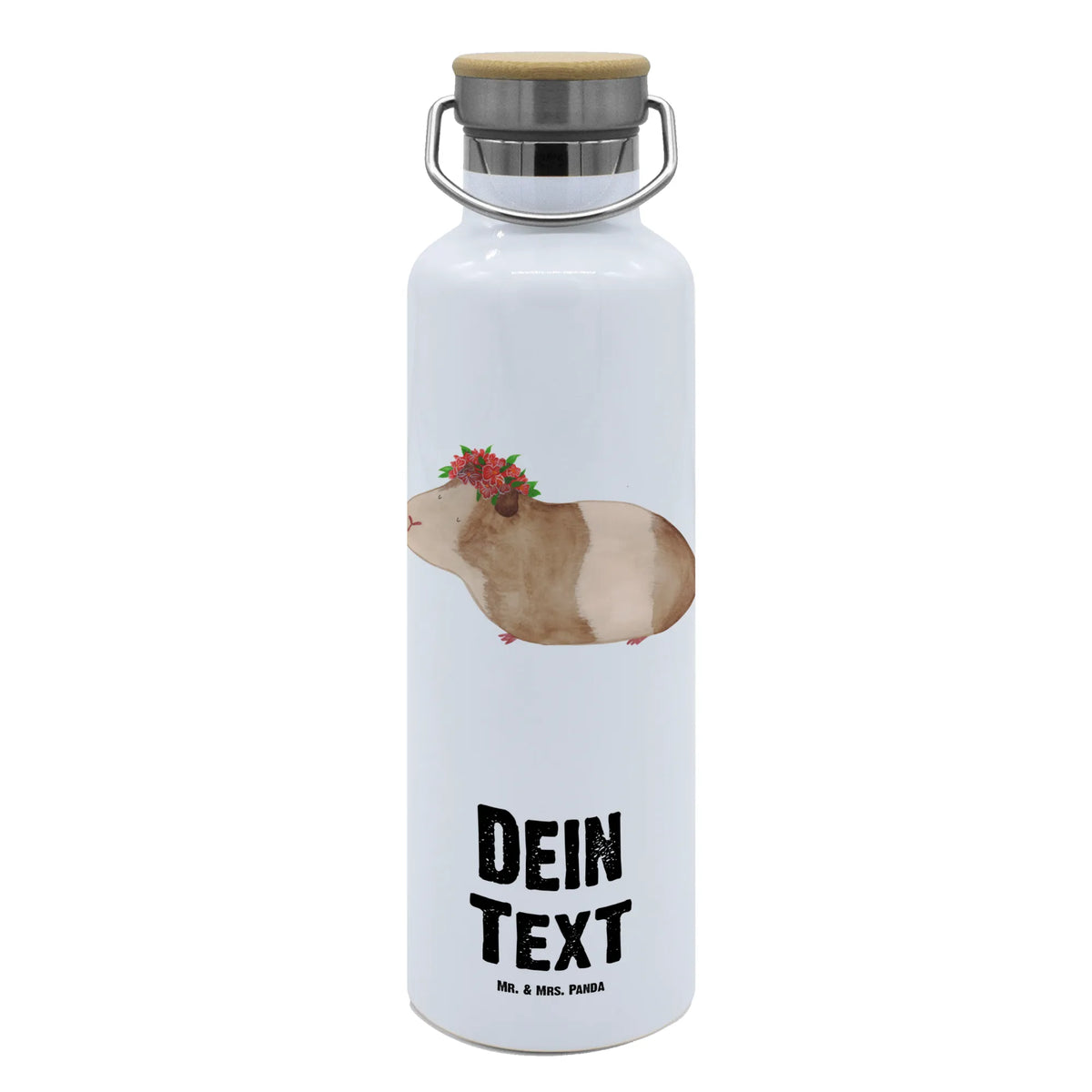 Personalizowana butelka na wodę świnka morska mądrość Motywy zwierzęce, dobra energia, zabawne powiedzonka, zwierzęta