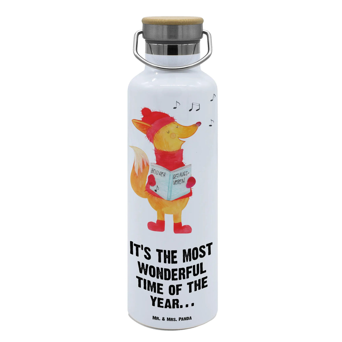 Drinks bottle Fox Singer Isolierte Trinkflasche, feldflasche, metall trinkflasche, wasser trinkflasche, Trinkflasche Aus Edelstahl, große wasserflasche, metallflasche, thermos trinkflasche, thermobottle, Trinkbehälter, Thermo-Trinkflasche, Trinkflasche, große trinkflasche, große thermosflasche, Getränkeflasche, Trinkgefäß, Warmhalteflasche, Vakuumflasche, Thermosflasche, Wasserflasche, getränkebehälter, Edelstahlflasche, isolier trinkflasche, Weihnachten, Winter, Weihnachtsdeko, Nikolaus, Advent, Heiligabend, Wintermotiv, Fuchs, Sänger, Füchse, Geschenk Sänger, Weihnachtslieder, Singen