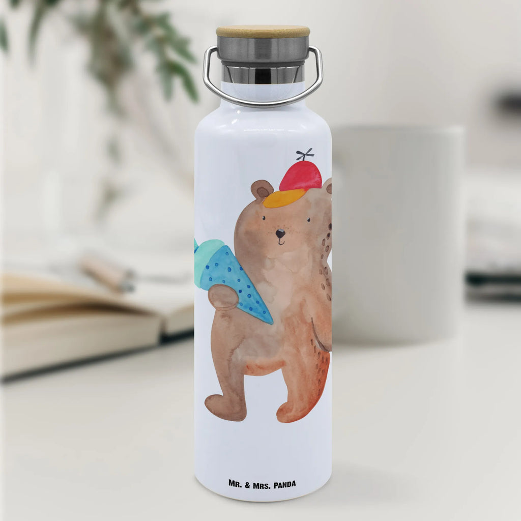 Drinks bottle bear School cone bear, teddy, teddy bear, cuddly toy, Starting school, School bag, First day of school gift, Bear motif, School enrolment gift, School gift, Primary school