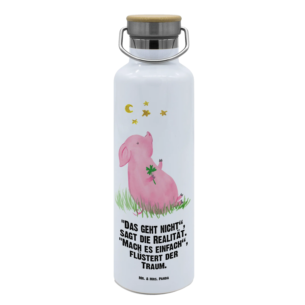 Drinks bottle Pig Luck small animals, cute, funny, cute animal motives, hand drawn, small world, funny sayings, good mood, happy, gifts, gift ideas, special gifts, animal lover, card, pig, dreams, goals, lucky charm, motivation, Lucky bastard. Luck, stars, piglet, asterisks