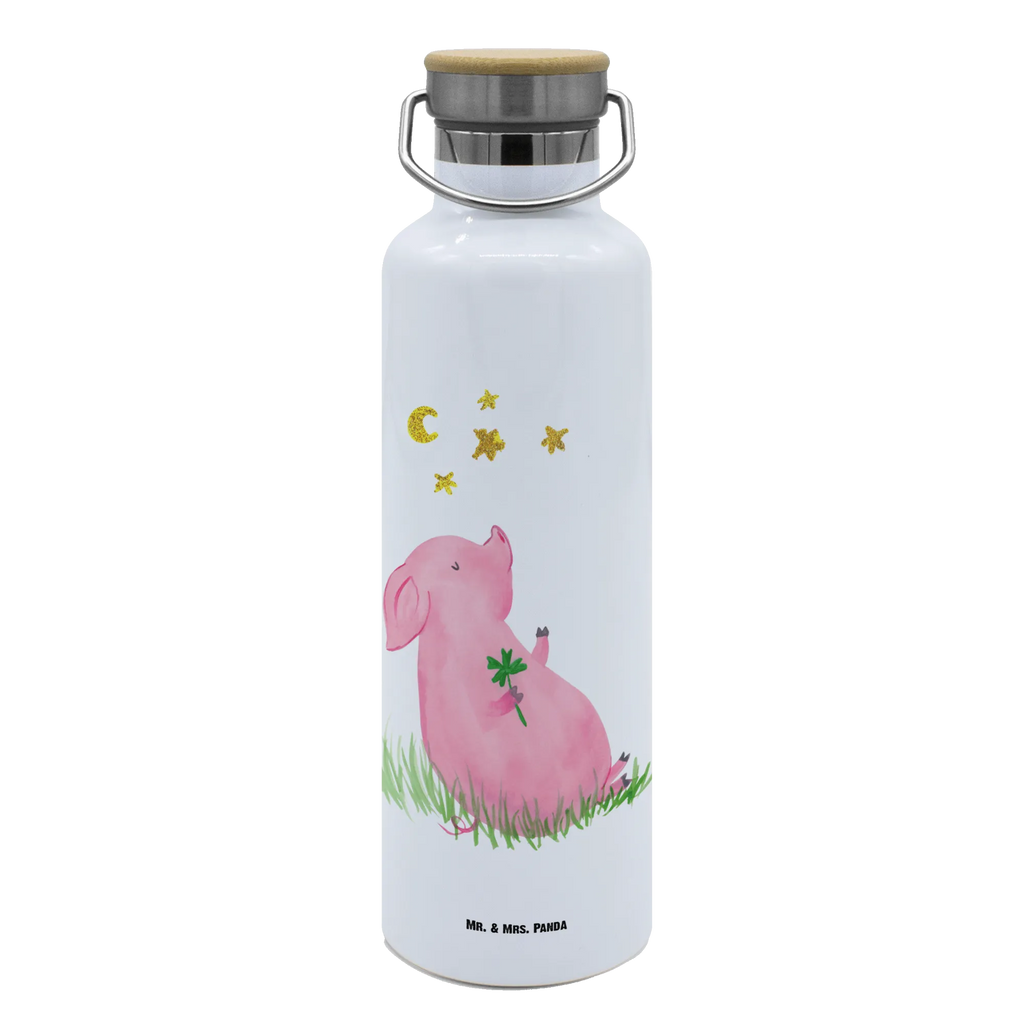 Drinks bottle Pig Luck small animals, cute, funny, cute animal motives, hand drawn, small world, funny sayings, good mood, happy, gifts, gift ideas, special gifts, animal lover, card, pig, dreams, goals, lucky charm, motivation, Lucky bastard. Luck, stars, piglet, asterisks