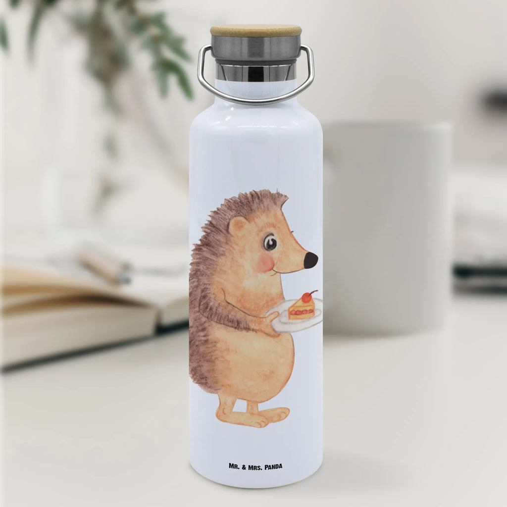Drinks bottle Hedgehog piece of cake small animals, cute, funny, cute animal motives, hand drawn, small world, funny sayings, good mood, happy, gifts, gift ideas, special gifts, animal lover, card, cake, baking gift, birthday cake, food saying, hedgehog, bake cake, invitation party