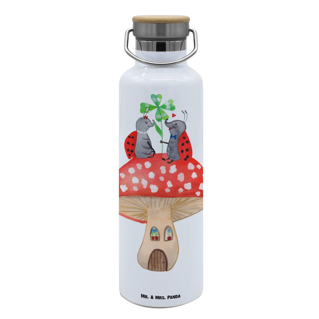 Drinks bottle ladybug toadstool small animals, cute, funny, cute animal motives, hand drawn, small world, funny sayings, good mood, happy, gifts, gift ideas, special gifts, animal lover, card, house of fleshy fungi, ladybird, toadstool, flat, at home, house