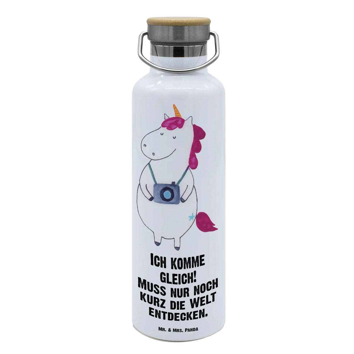 Trinkflasche Einhorn Fotograf Thermo-Trinkflasche, metallflasche, Isolierte Trinkflasche, isolier trinkflasche, Trinkflasche, Warmhalteflasche, Edelstahlflasche, metall trinkflasche, feldflasche, Wasserflasche, Trinkflasche Aus Edelstahl, Vakuumflasche, thermos trinkflasche, Trinkbehälter, große trinkflasche, große wasserflasche, wasser trinkflasche, Thermosflasche, große thermosflasche, Trinkgefäß, thermobottle, Getränkeflasche, getränkebehälter, Unicorn, Einhorn, Einhörner, Einhorn Deko, Kamera, Fotografie, Urlaub, Weltenbummler, Reise, Kurztrip, Fotograf, Reisen, Tourist, Weltreise, Städtereise
