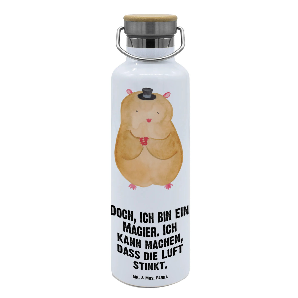 Drinks bottle hamster cap card, gift ideas, gifts, small animals, cute, cute animal motives, hand drawn, funny sayings, good mood, special gifts, animal lover, dwarf hamster, magician, hat, top hat, wizard