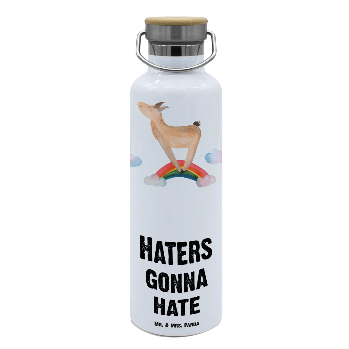 Trinkflasche Lama Regenbogen