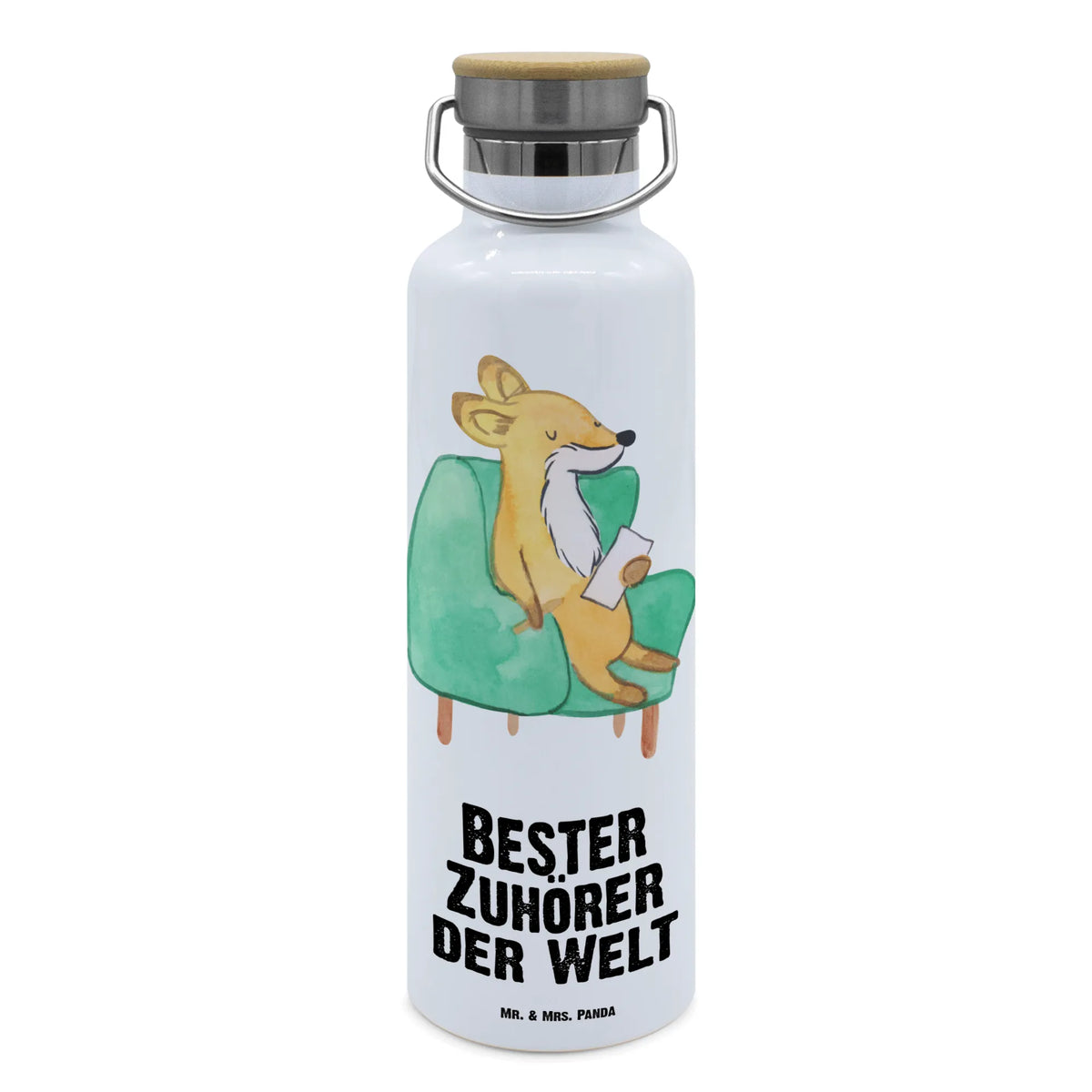 Trinkflasche Fuchs Bester Zuhörer der Welt metall trinkflasche, große thermosflasche, Edelstahlflasche, große wasserflasche, Isolierte Trinkflasche, Trinkgefäß, Warmhalteflasche, Vakuumflasche, Trinkflasche Aus Edelstahl, Trinkflasche, isolier trinkflasche, Wasserflasche, Trinkbehälter, thermos trinkflasche, wasser trinkflasche, thermobottle, metallflasche, Getränkeflasche, Thermo-Trinkflasche, Thermosflasche, große trinkflasche, getränkebehälter, feldflasche, Geschenkidee, Geschenk, Schenken, Mitbringsel, Geburtstag, Geburtstagsgeschenk, für, Danke, Dankeschön, Bedanken, Freude machen, Geschenktipp, Hilfsbereit, Freund, Zuhörer, Offenes Ohr, Hilfe, Freundin