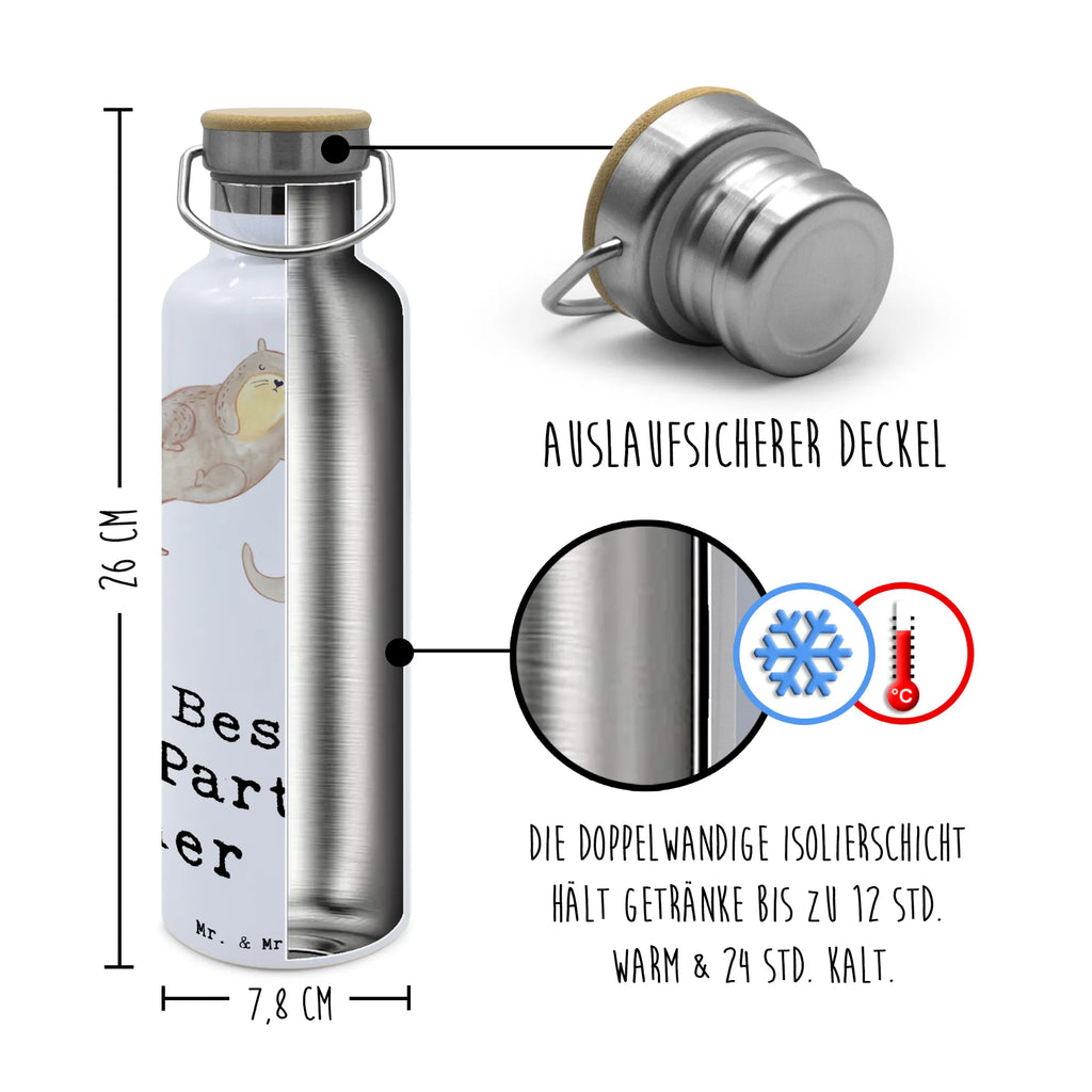 Trinkflasche Otter Bester Partner der Welt Trinkgefäß, Trinkbehälter, Isolierflasche, Thermosflasche, isolier trinkflasche, metallflasche, große wasserflasche, thermos trinkflasche, metall trinkflasche, Isolierte Trinkflasche, wasser trinkflasche, Thermo-Trinkflasche, getränkebehälter, Wasserflasche, Trinkflasche, thermobottle, Vakuumflasche, Getränkeflasche, große trinkflasche, Edelstahl Trinkflasche, große thermosflasche, Thermoflasche, Edelstahlflasche, Trinkflasche Aus Edelstahl, Geschenkidee, Geschenk, Schenken, Mitbringsel, Geburtstag, Geburtstagsgeschenk, für, Danke, Dankeschön, Bedanken, Freude machen, Geschenktipp, Ehepartner, Freund, Ehemann. Freundin, Partner, Paar, Lebensgefährte, Liebe, Ehefrau, Frau, Mann