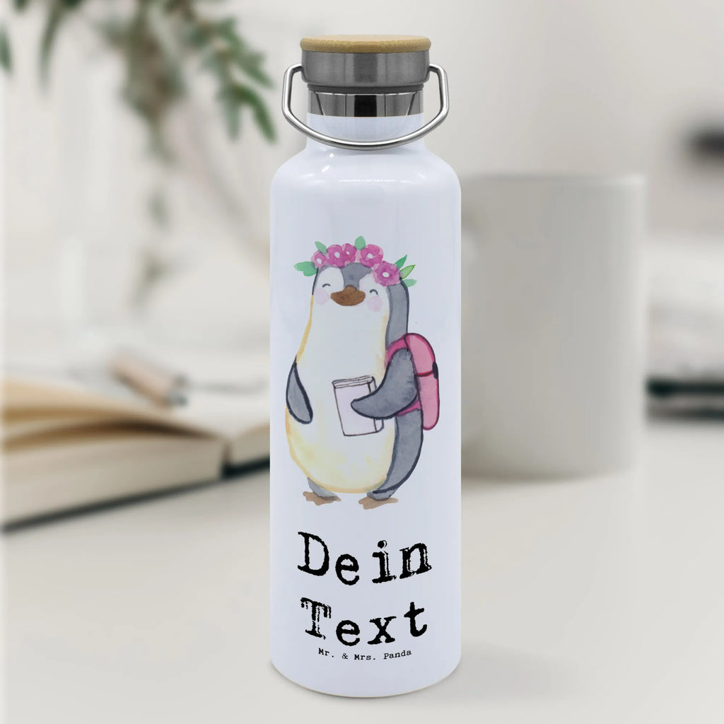 Personalised drinks bottle penguin Best student in the world for, thank you, gift, giving, birthday, birthday present, gift idea, souvenir, make you happy, gift tip, graduation, students, study, fun, college, alumni, student, humorous, daughter, model student, funny, university