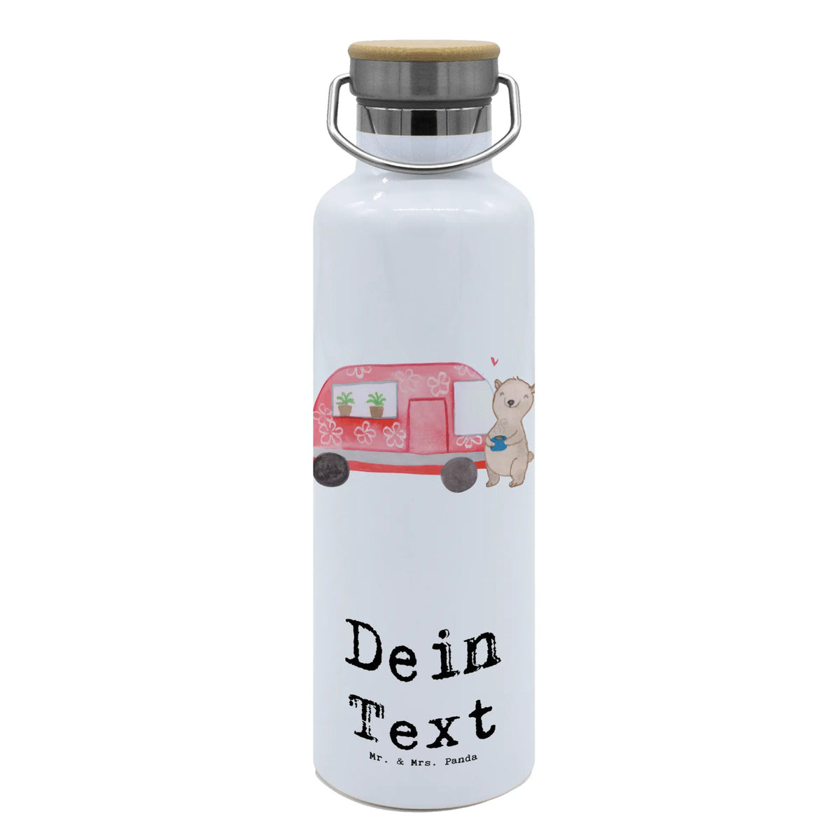 Personalised drinks bottle bear camper Gift, giving, thank you, award, profit, athlete, Vacation, Road Trip, RV, Campground
