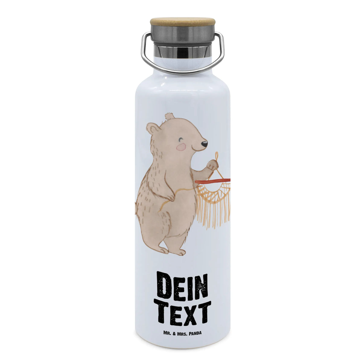 Personalised drinks bottle bear macrame Gift, sport, hobby, giving, thank you, award, profit, athlete, crafts with macrame, crafts, Macrame