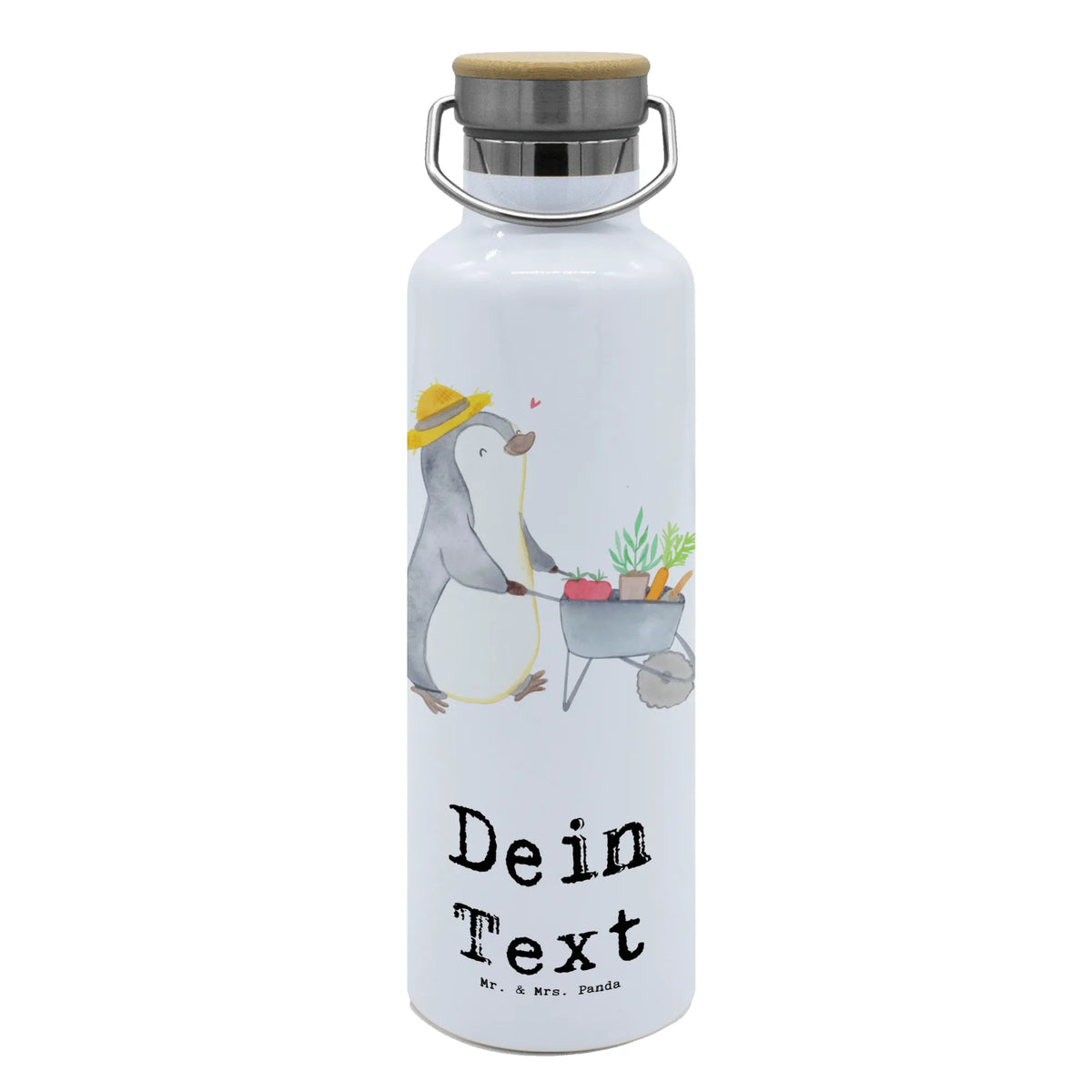 Personalised drinks bottle penguin gardening Gift, giving, thank you, award, profit, athlete, garden maintenance, Gardening