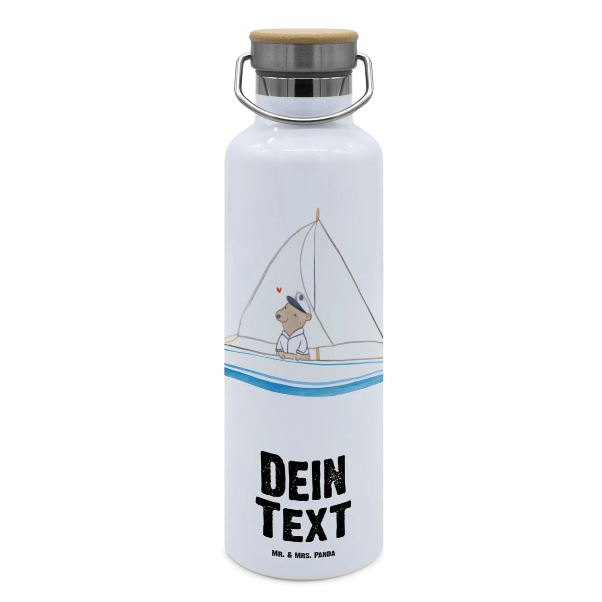 Personalised drinks bottle bear Sail Gift, sport, hobby, giving, thank you, award, profit, athlete, yacht club, sailing boat, sailing school, sailing trip, sailing