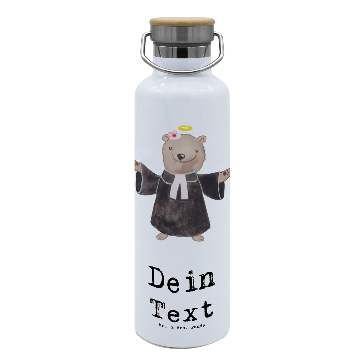 Personalised drinks bottle Female Pastor heart gift, gift idea, best, farewell gift, passing exam, anniversary, retirement, promotion, job start, sayings, funny, profession