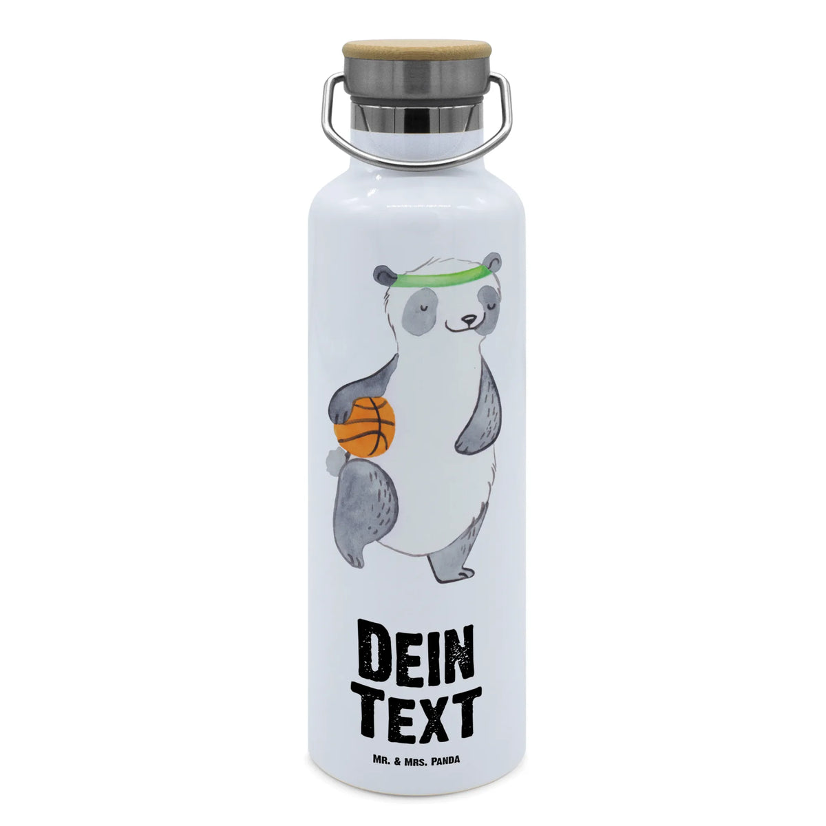 Personalised drinks bottle panda basketball Gift, sport, hobby, giving, thank you, award, profit, athlete, basketball court, basketball club, basketball, basketball association