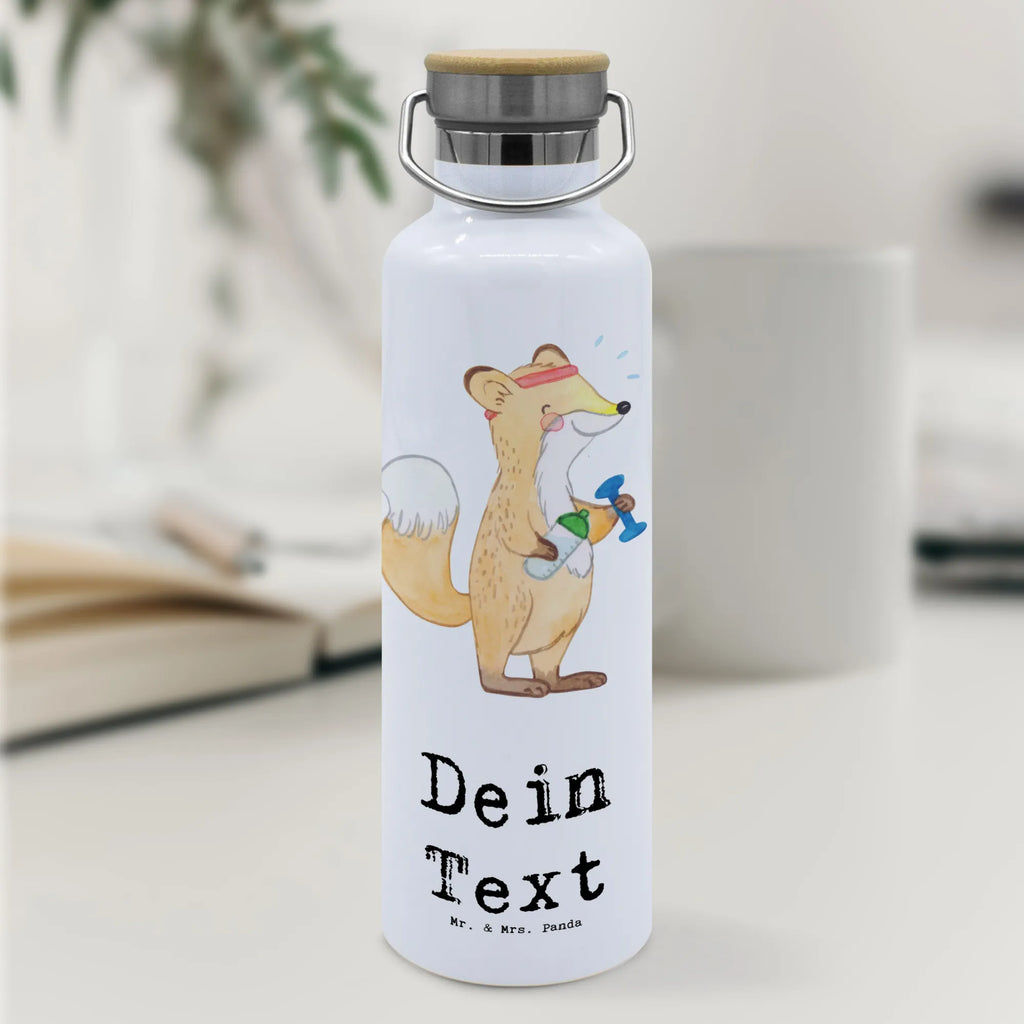 Personalised drinks bottle Fox fitness Gift, sport, hobby, giving, thank you, award, profit, athlete, weight training, gym, sports club, exercising, Fitness