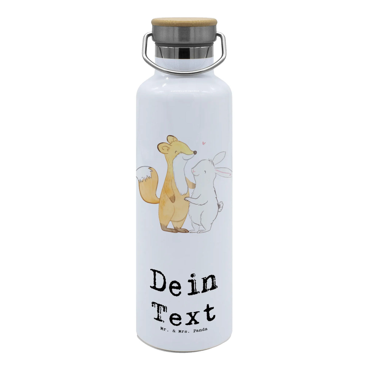 Personalised drinks bottle fox rabbit meet friends Gift, sport, hobby, giving, thank you, award, profit, athlete, meet friends