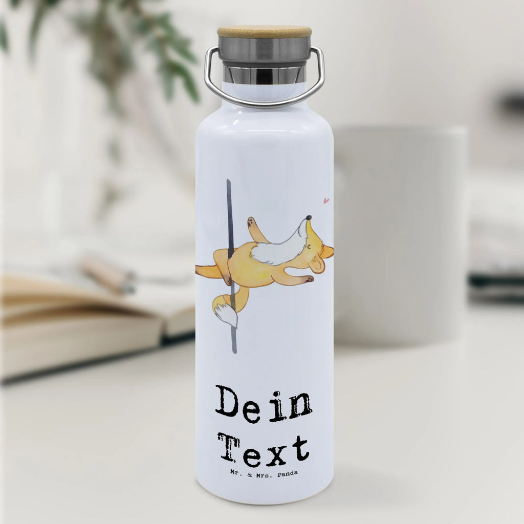 Personalised drinks bottle Fox Pole Dance Gift, sport, hobby, giving, thank you, award, profit, athlete, Pole dancing, dancing