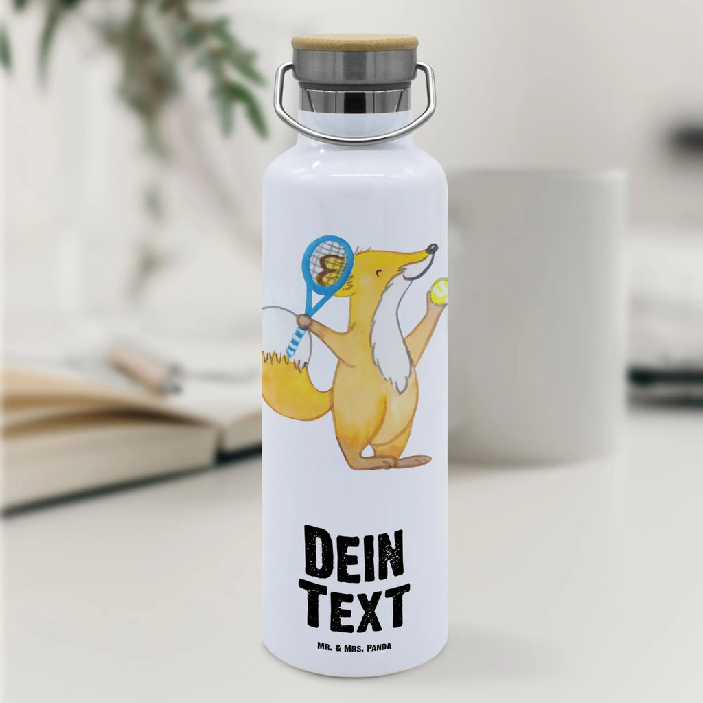 Personalised drinks bottle Fox play tennis Gift, sport, hobby, giving, thank you, award, profit, athlete, tennis club, tennis tournament, ball sport, Playing tennis
