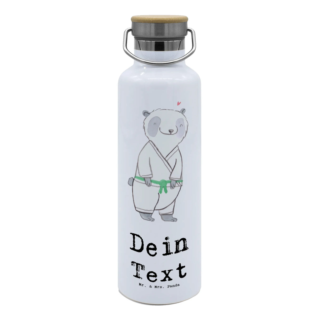 Personalised drinks bottle panda Jiu Jitsu Gift, sport, hobby, giving, thank you, award, profit, athlete, Jiu Jitsu, Japanese martial art, self defense