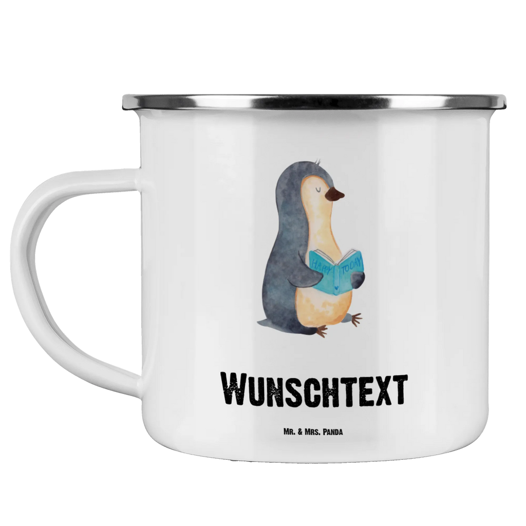 Personalised enamel cup Penguin A book Penguin, North Pole, Winter, Penguins, reading, leisure, penguins, book, vacation, doing nothing, bookworm, holidays, lazing around