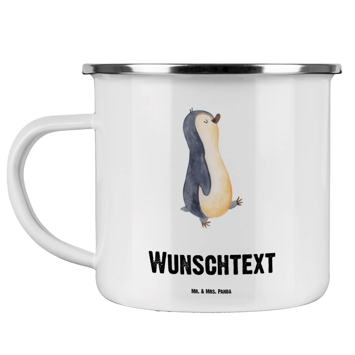 Personalised enamel cup Penguin march Penguin, North Pole, Winter, Penguins, penguins, late riser, family, sister, early riser, penguin, brother