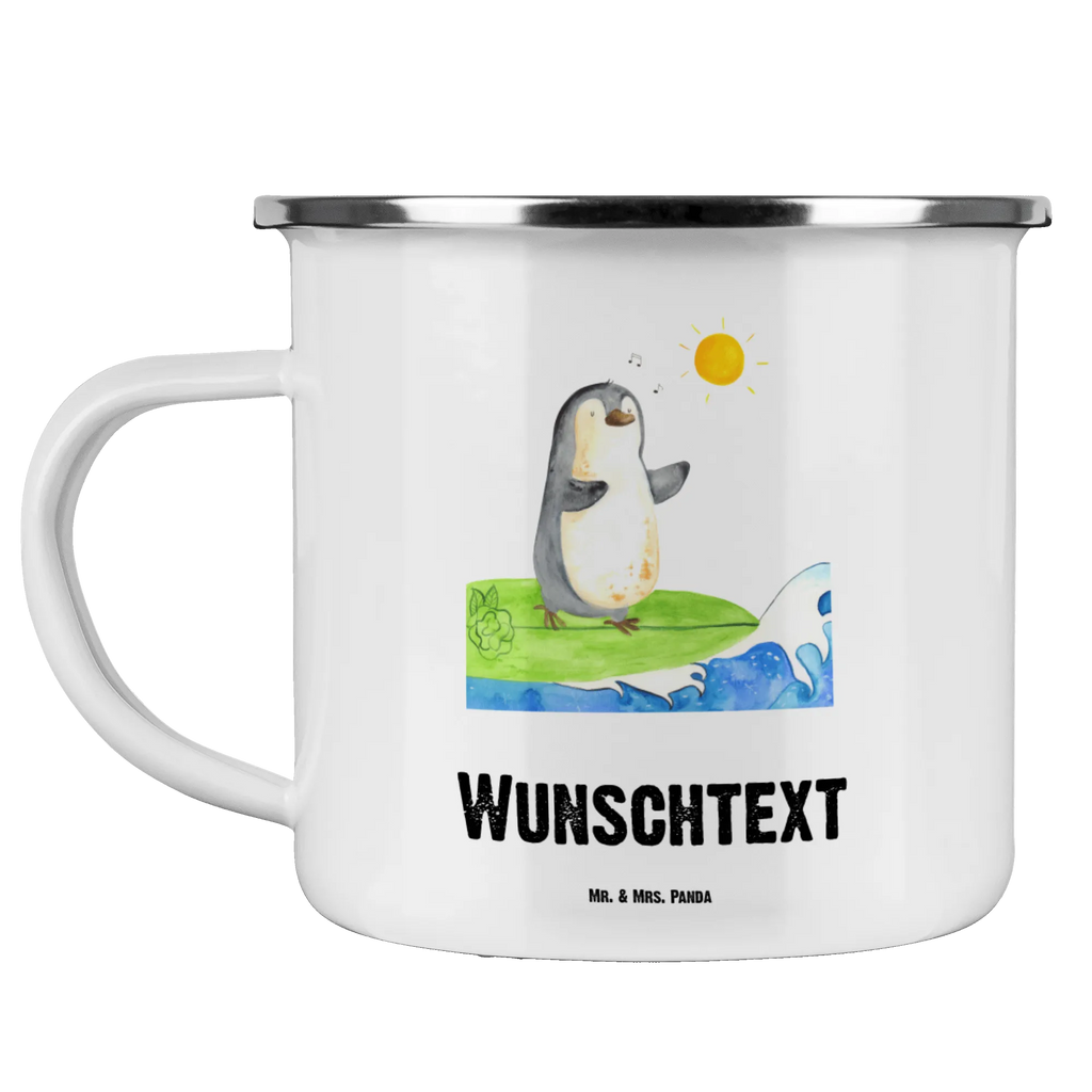Personalised enamel cup Penguin surfer Penguin, North Pole, Winter, Penguins, waves, holidays, Portugal, Hawaii, wave riding, surfers, penguins, surfing