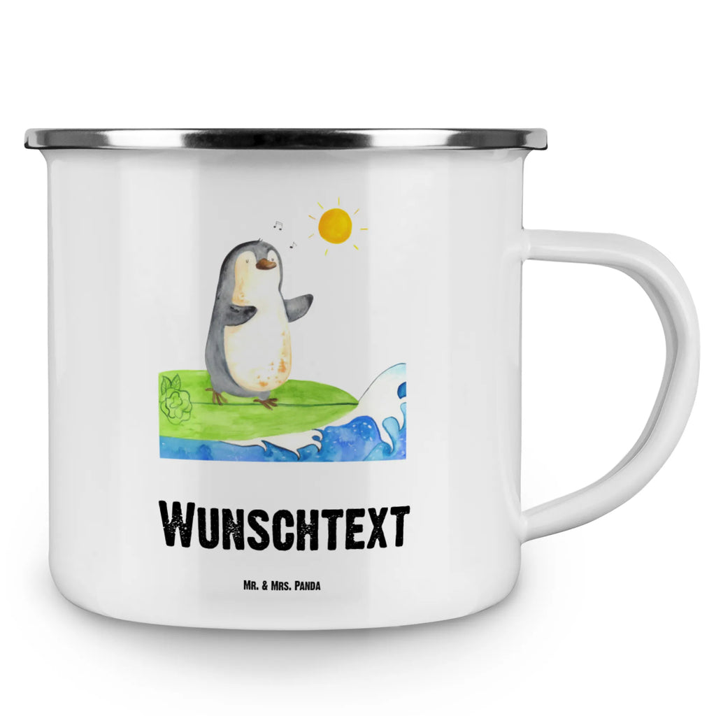 Personalised enamel cup Penguin surfer Penguin, North Pole, Winter, Penguins, waves, holidays, Portugal, Hawaii, wave riding, surfers, penguins, surfing