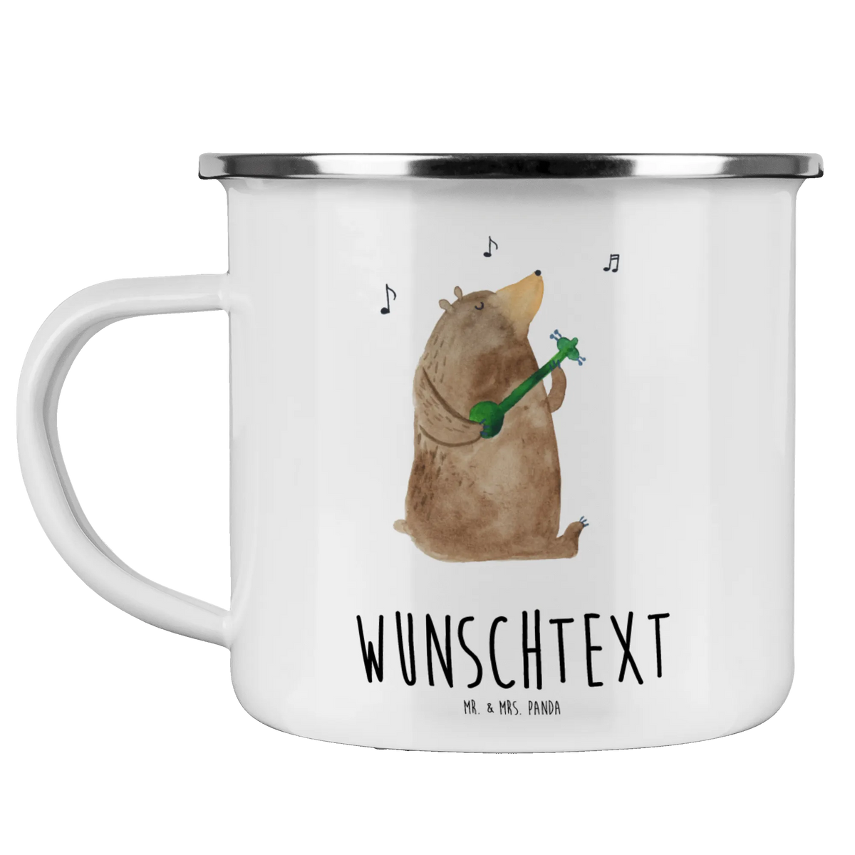 Personalised enamel cup bear song teddy bear, cuddly toy, woman, gift, heart, love song, girlfriend, saying