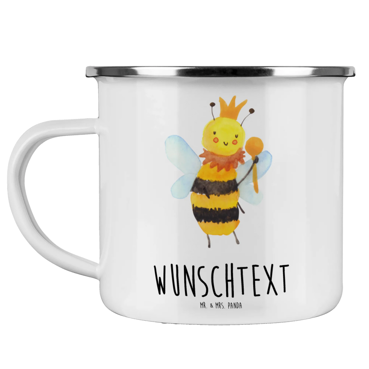 Personalised enamel cup bee king Bee, wasp, bumblebee