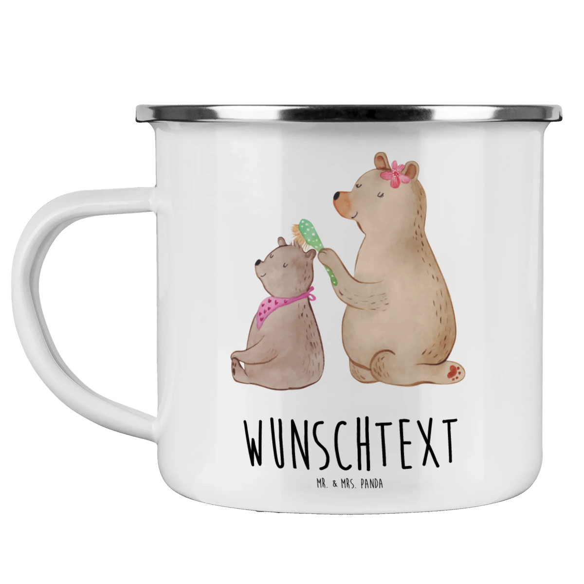 Personalised enamel cup bear child Family, Father's Day, Mother's Day, brother, sister, Mom, Dad, Gift, Mama