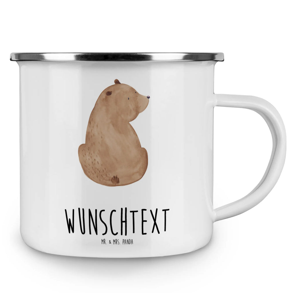 Personalised enamel cup bear shoulder look bear, teddy, teddy bear, cuddly toy, bears, self-esteem, bear love, wisdom, motivation, world view