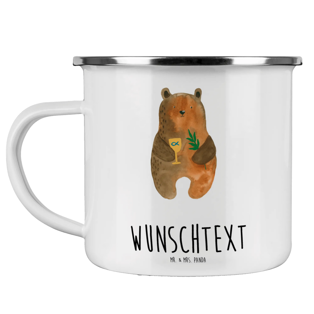Personalisierte Emaille Tasse Konfirmation-Bär Campingtasse bedrucken, Campinggeschirr personalsisert, Campingtasse personalisiert, tasse mit namen, Emaille Tasse mit Namen, tassen bedrucken, Namenstasse, tasse selbst gestalten, personalisierte tassen, personalisierte tasse, Emaille Tasse personalisiert, tasse bedrucken, Bär, Teddy, Teddybär, evangelisch, Kirche, Konfirmation, Gottesdienst