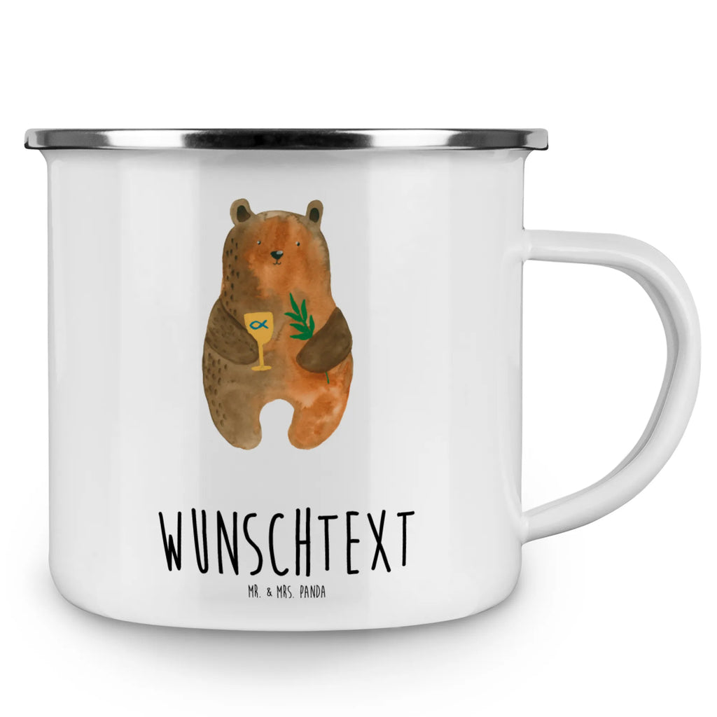 Personalisierte Emaille Tasse Konfirmation-Bär Campingtasse bedrucken, Campinggeschirr personalsisert, Campingtasse personalisiert, tasse mit namen, Emaille Tasse mit Namen, tassen bedrucken, Namenstasse, tasse selbst gestalten, personalisierte tassen, personalisierte tasse, Emaille Tasse personalisiert, tasse bedrucken, Bär, Teddy, Teddybär, evangelisch, Kirche, Konfirmation, Gottesdienst