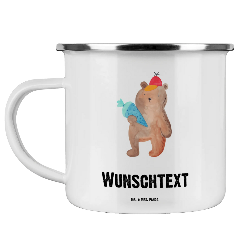 Personalised enamel cup bear School cone bear, teddy, teddy bear, cuddly toy, School bag, Primary school, School gift, First day of school gift, School enrolment gift, Starting school, Bear motif