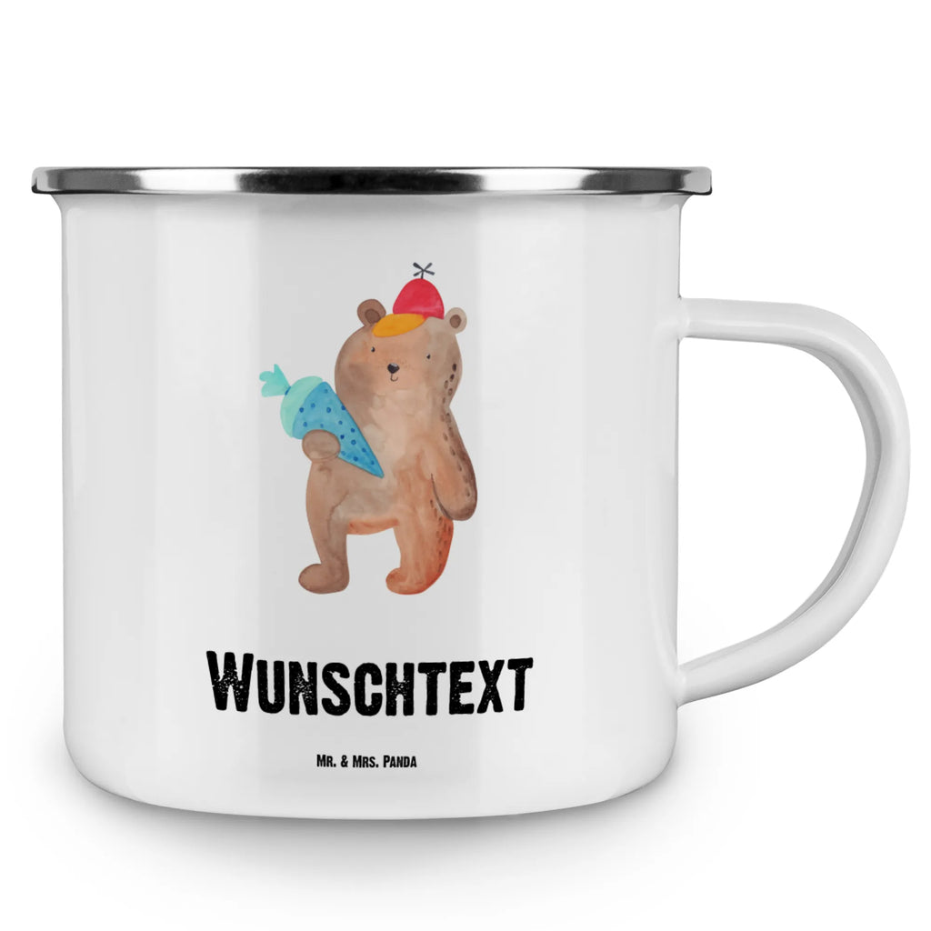 Personalised enamel cup bear School cone bear, teddy, teddy bear, cuddly toy, School bag, Primary school, School gift, First day of school gift, School enrolment gift, Starting school, Bear motif