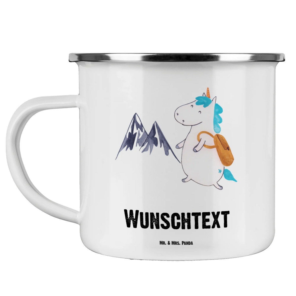 Personalised enamel cup unicorn climber world traveler, vacation, mountaineer, mountains, adventurer, travel, explorer, adventure, world trip
