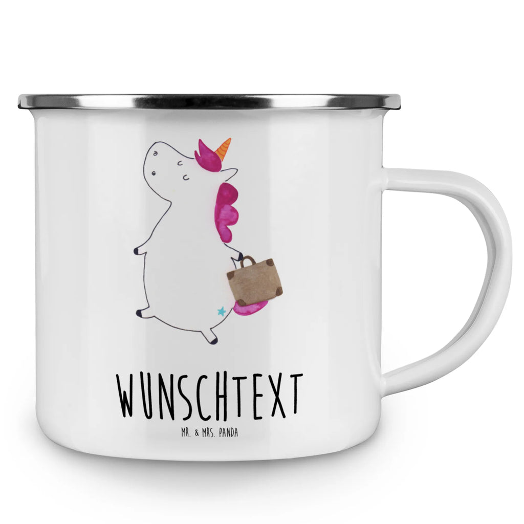 Spersonalizowany kubek emaliowany Jednorożec walizka Jednorożec, jednorożce, dekoracje jednorożca, jednorożec