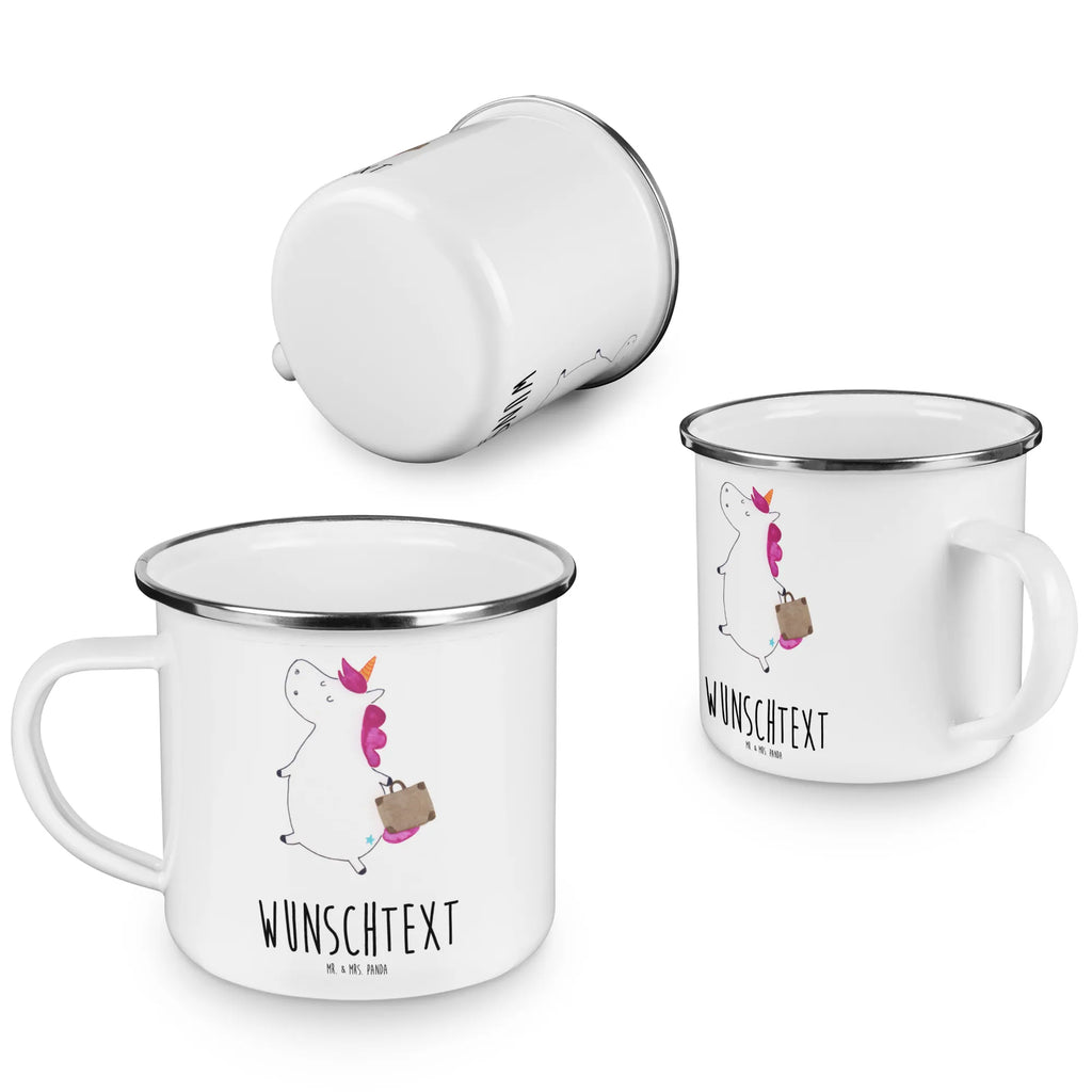 Spersonalizowany kubek emaliowany Jednorożec walizka Jednorożec, jednorożce, dekoracje jednorożca, jednorożec