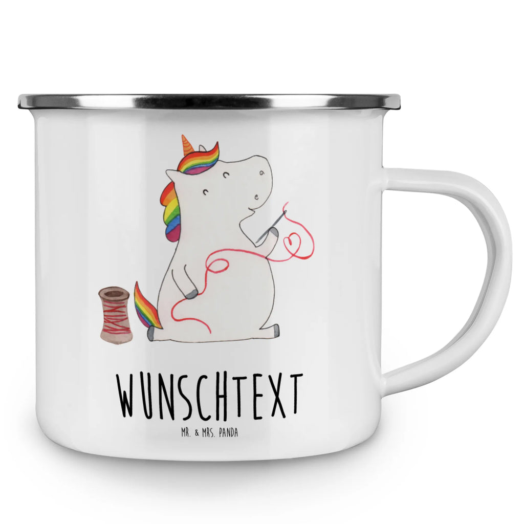 Personalised enamel cup unicorn seamstress unicorn, unicorns, crochet, knitting, girl, girlfriend, tinkering, sewing room, sew, seamstress gift, seamstress present