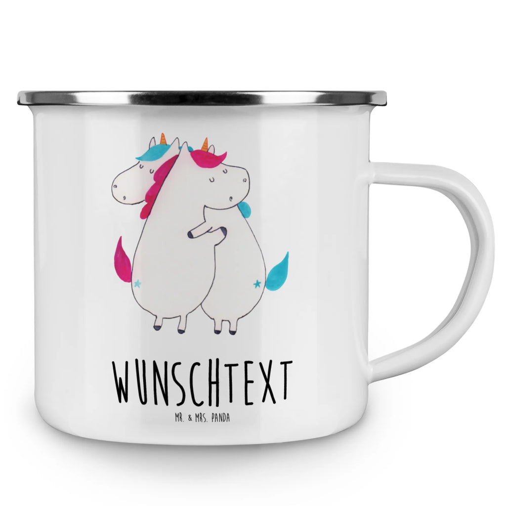 Spersonalizowany kubek emaliowany Jednorożce Przytulanie Jednorożec, jednorożce, dekoracje jednorożca, jednorożec