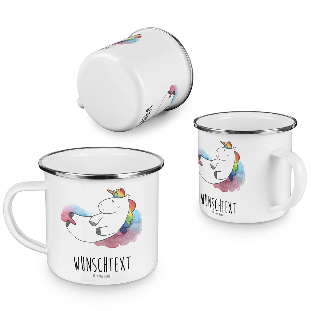 Personalisierte Emaille Tasse Einhorn Wolke 7 Campingtasse personalisiert, personalisierte tassen, Campinggeschirr personalsisert, Emaille Tasse personalisiert, tasse selbst gestalten, Emaille Tasse mit Namen, tasse mit namen, tassen bedrucken, tasse bedrucken, personalisierte tasse, Campingtasse bedrucken, Namenstasse, Einhorn, Einhörner, Einhorn Deko, Unicorn, Glaube, Lächeln, lustig, witzig, Realität, Menschen, Geschenk, verliebt