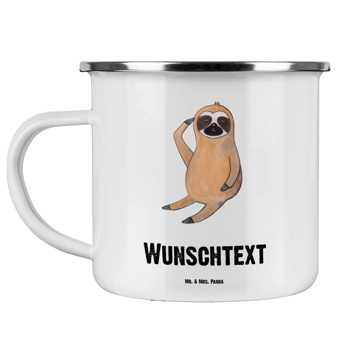Personalised enamel cup sloth Bird Sloth, sloth, trend animal, early bird, favourite animal, early riser, lazy, morning grumbler, the early bird