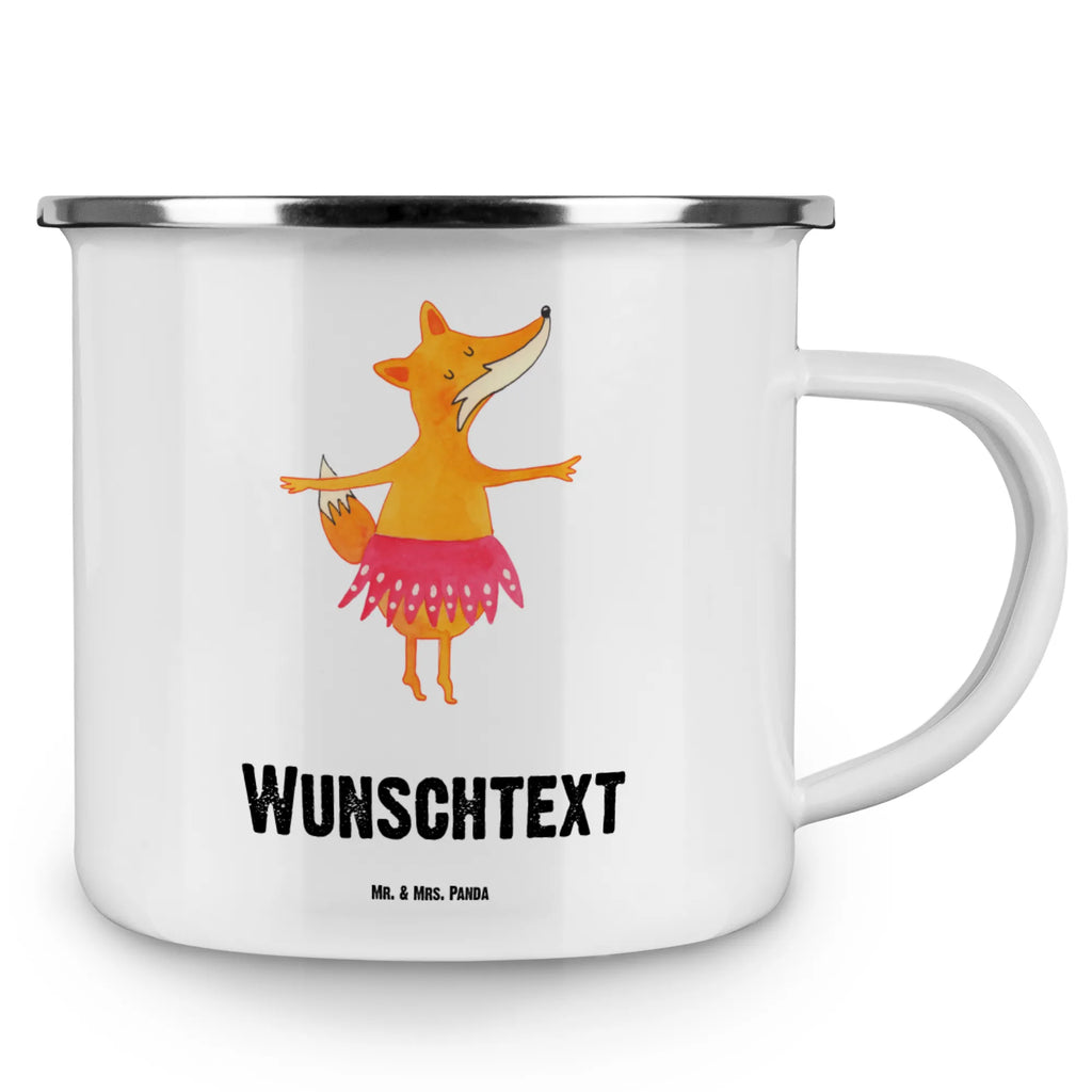 Personalised enamel cup Fox ballerina fox, foxes, forest wildlife, clever as a fox, animal lover, dancer, birthday, fox saying, dancing, ballerina, party, vixen, ballet, invitation