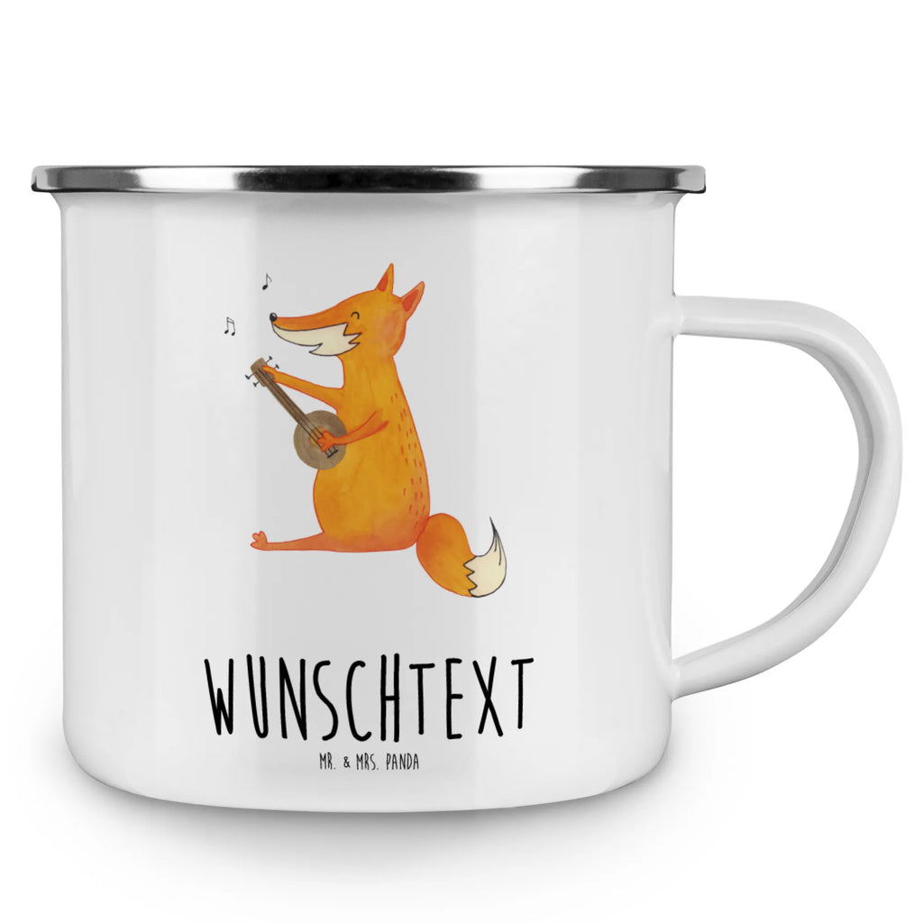 Personalised enamel cup Fox guitar fox, foxes, forest wildlife, clever as a fox, animal lover, music saying, guitar, gift musician, Fox, musician, singer
