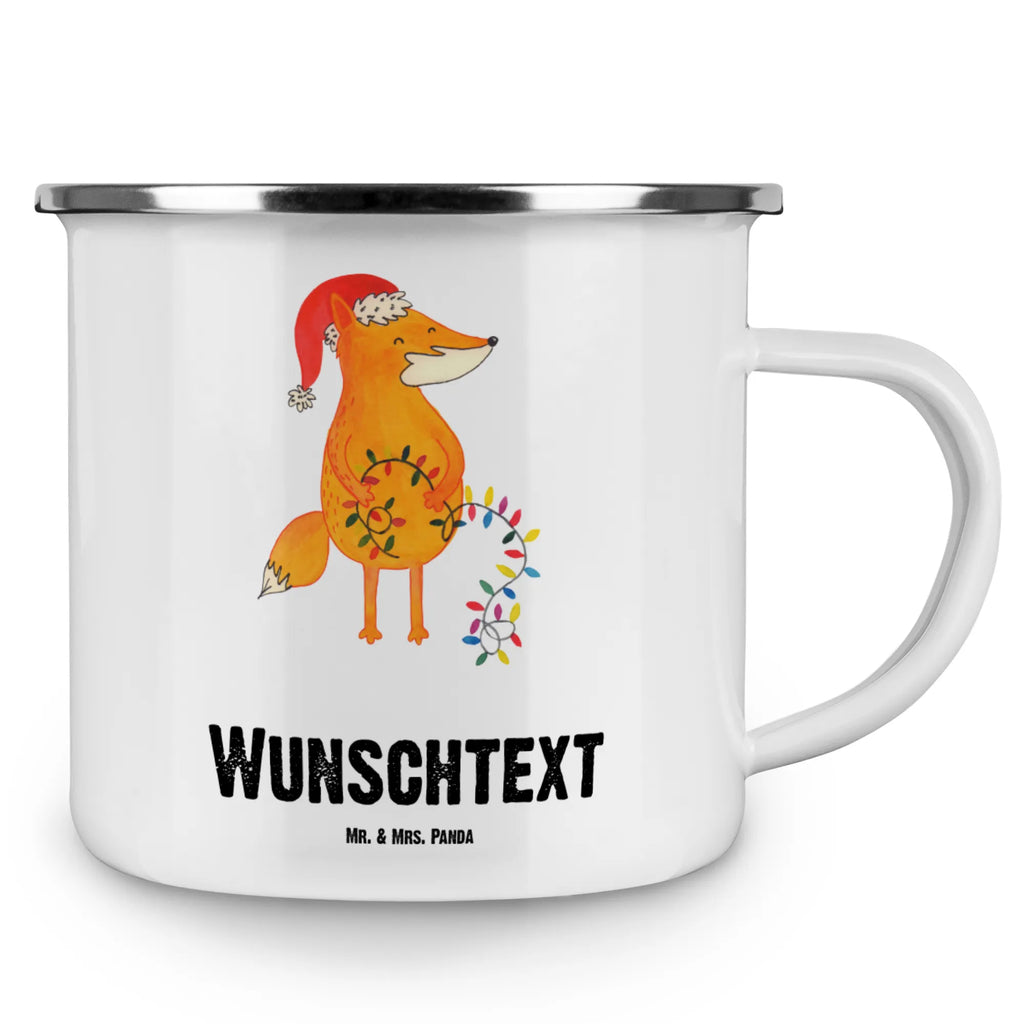 Spersonalizowany kubek emaliowany lis Boże Narodzenie Zima, Boże Narodzenie, dekoracje świąteczne, Mikołaj, Adwent, Wigilia, zimowy motyw