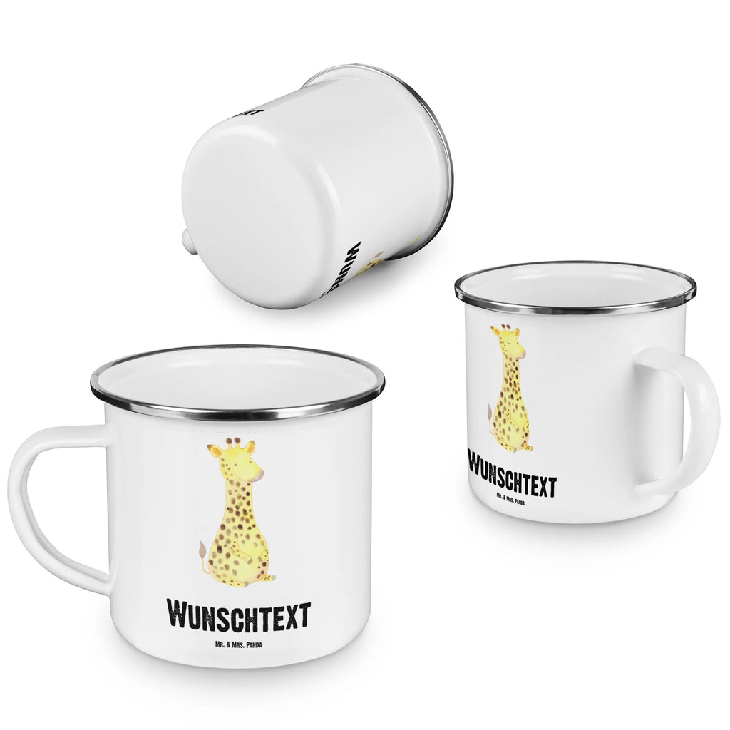 Personalised enamel cup giraffe Satisfied Africa, Happiness, Giraffe, Adventure