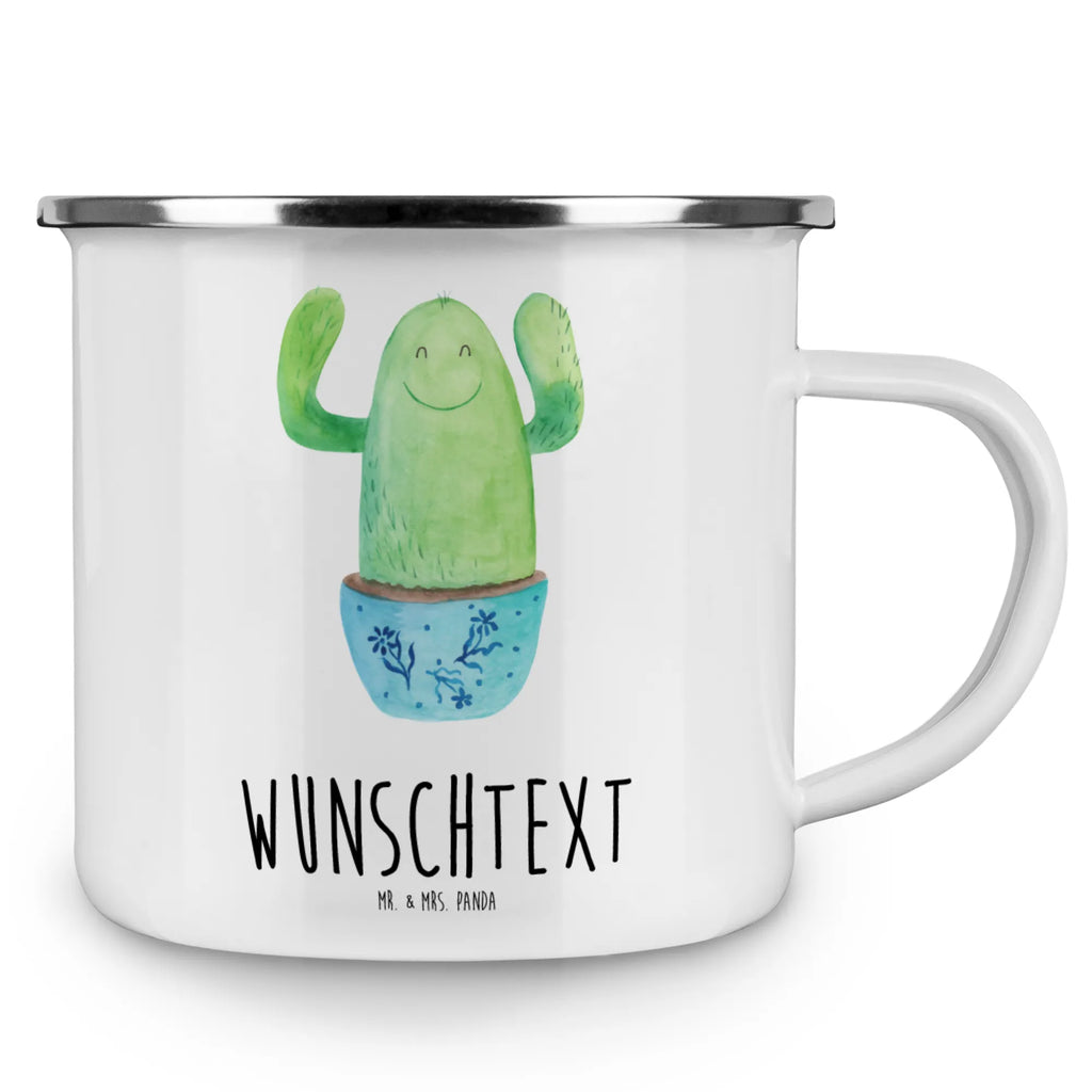 Personalised enamel cup cactus happy cactus, cactuses, plants, cactus plant, small green cactus, motivation, mother, office life, colleague, new start, friend, office, cacti, funny, child protection, saying, education, family