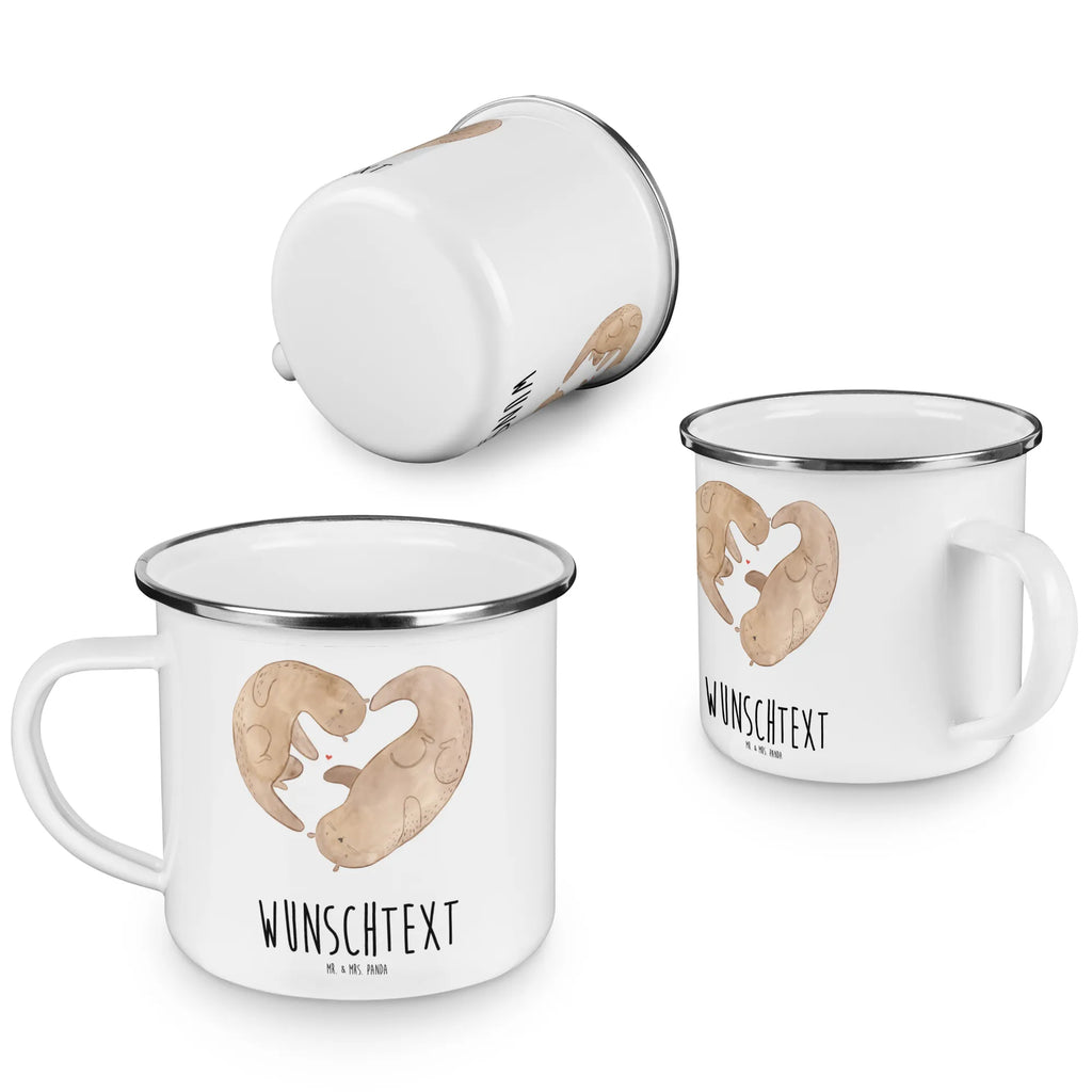 Personalisierte Emaille Tasse Otter Herz personalisierte tassen, tasse mit namen, Campinggeschirr personalsisert, tasse selbst gestalten, Campingtasse personalisiert, Namenstasse, Emaille Tasse mit Namen, personalisierte tasse, tasse bedrucken, Campingtasse bedrucken, tassen bedrucken, Emaille Tasse personalisiert, Otter, Fischotter, Seeotter, Love you, Bessere Hälfte, Liebesgeschenk, Hochzeitstag, Liebe, Herz, Jahrestag, Verlobung, Liebesbeweis, gemeinsames Leben