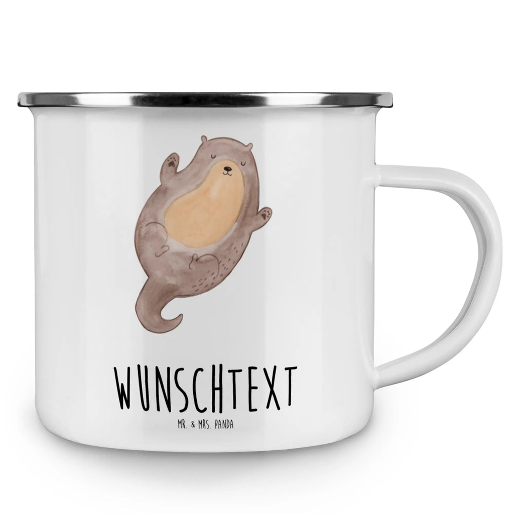 Personalised enamel cup otter Embrace otter, marten, sea otter, European otter, water mammal, aquatic animal, baby otter, predator, water, otter gifts, animal lover, gift ideas for animal lovers, animal, mammal, water animal, gifts for people in love, Otter Sea Otter Lake Otter